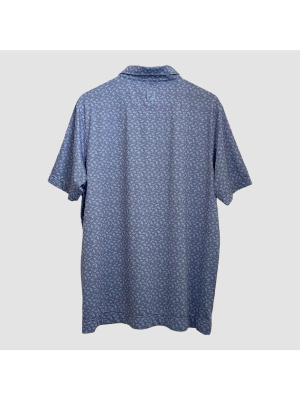 FootJoy FJ Golf Polo Shirt Men’s Size L Blue Performance Graphic Short Sleeve - Picture 2 of 10